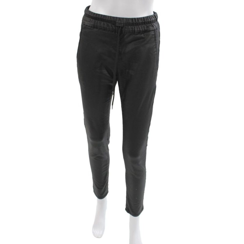 Flog Womens Jogger Pants Black Cotton Drawstring Casual Size 26